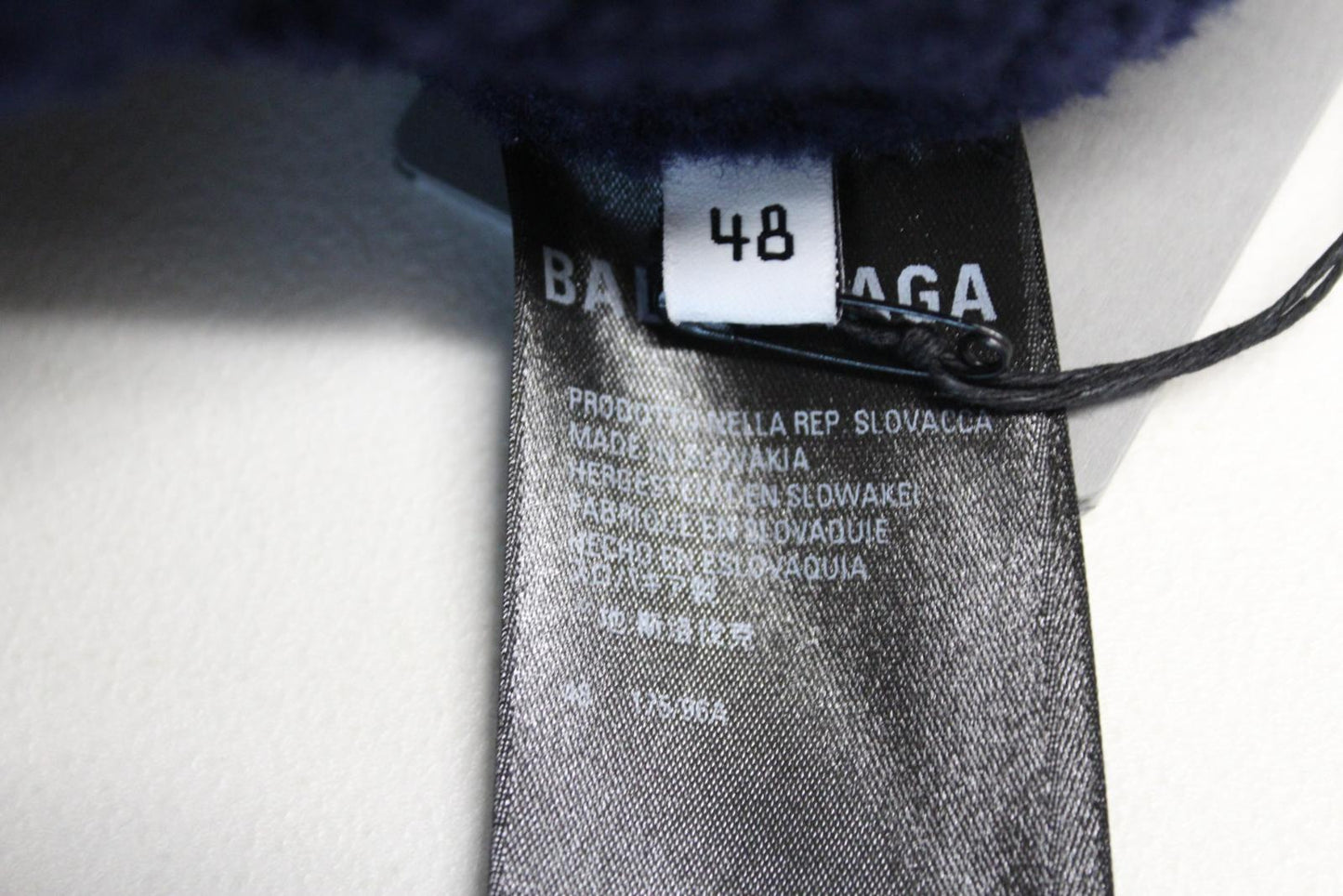 BALENCIAGA Men's Navy Blue High-Neck Half Zip Oversized Fleece Jacket 48/M BNWT