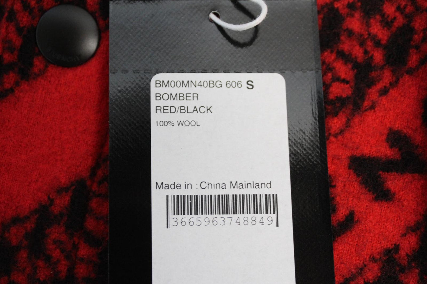 GIVENCHY Men's Givenchy Red Black Chain Link Logo Wool Bomber Jacket S BNWT