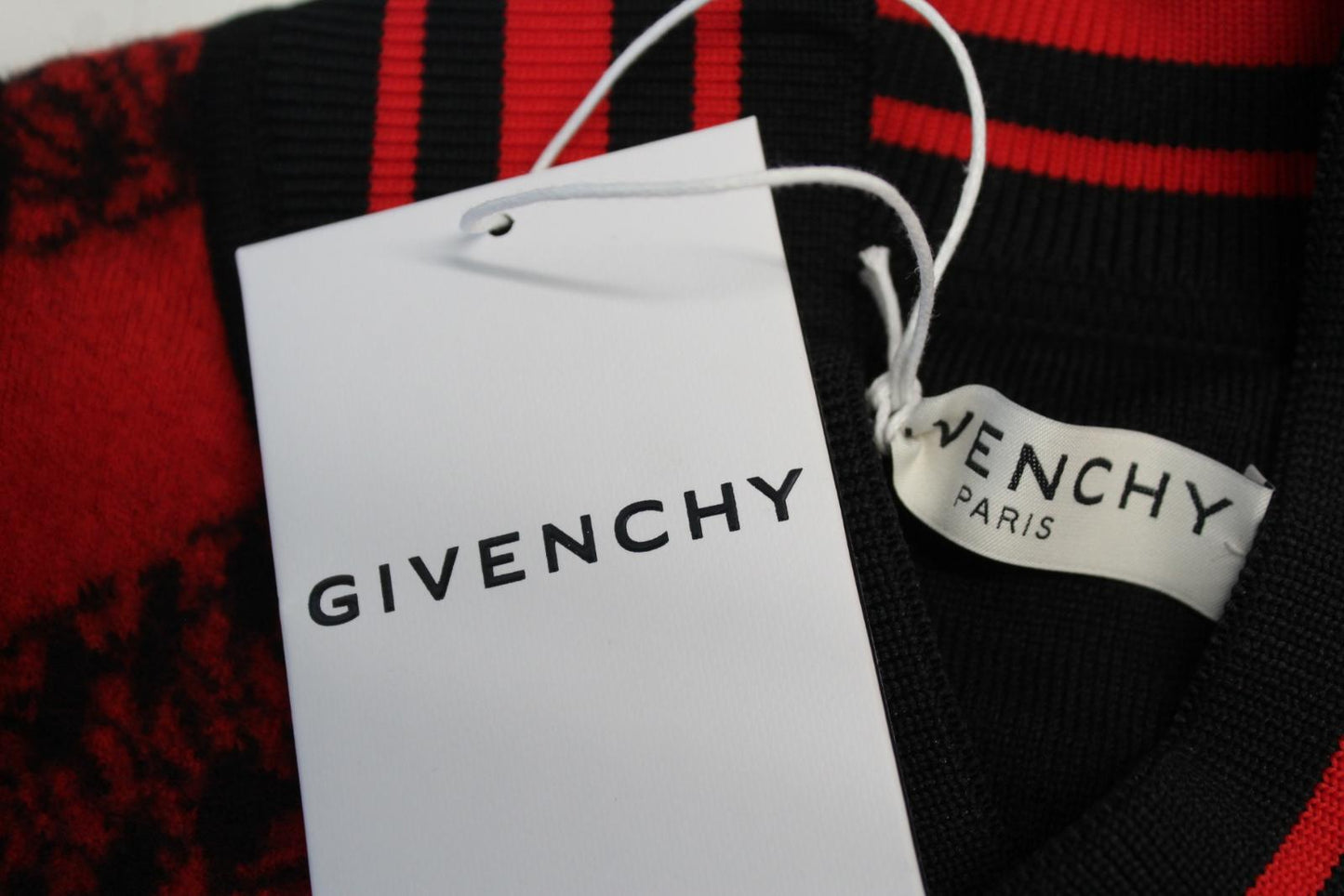 GIVENCHY Men's Givenchy Red Black Chain Link Logo Wool Bomber Jacket S BNWT
