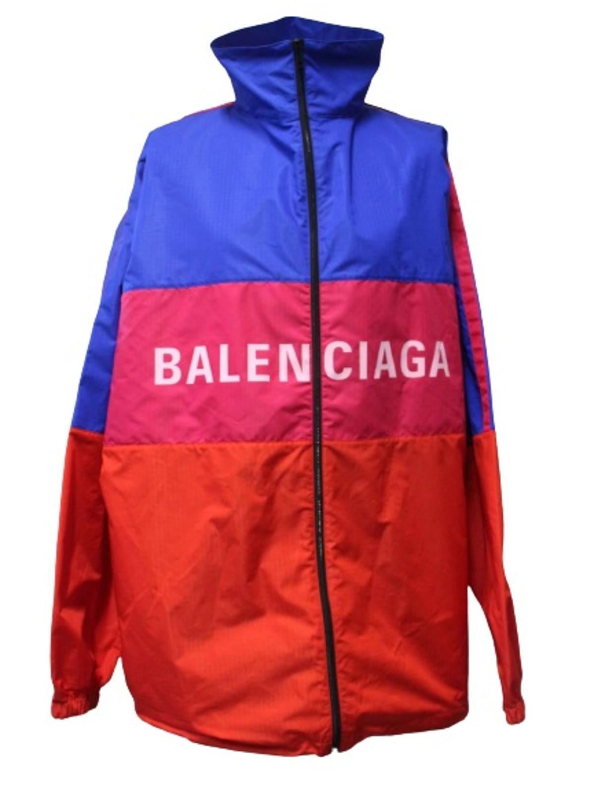 BALENCIAGA Ladies Multicoloured Oversized Colour-Block Shell Jacket M NEW