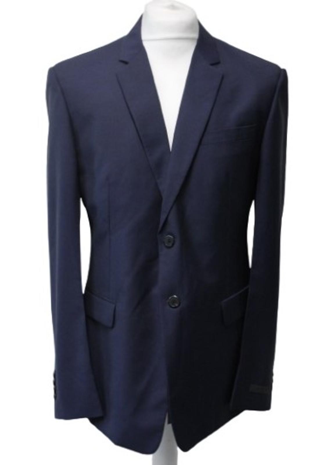 PRADA Men's Navy Blue Wool Mohair Blend Single Breasted Blazer IT52 UK42 NEW