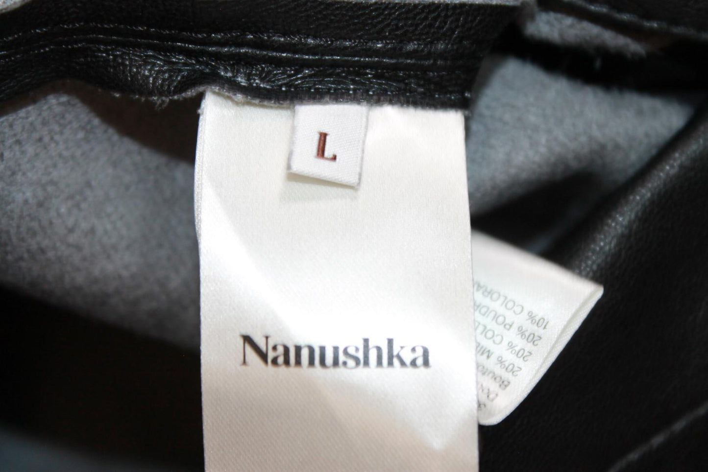 NANUSHKA Ladies Black Vegan Leather Asthon Boilersuit Jumpsuit L BNWT RRP645