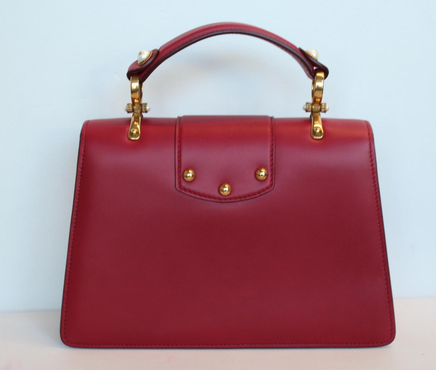 DOLCE & GABBANA Ladies DG Amore Red Leather Floral Jewel Embroidery Bag OS NEW