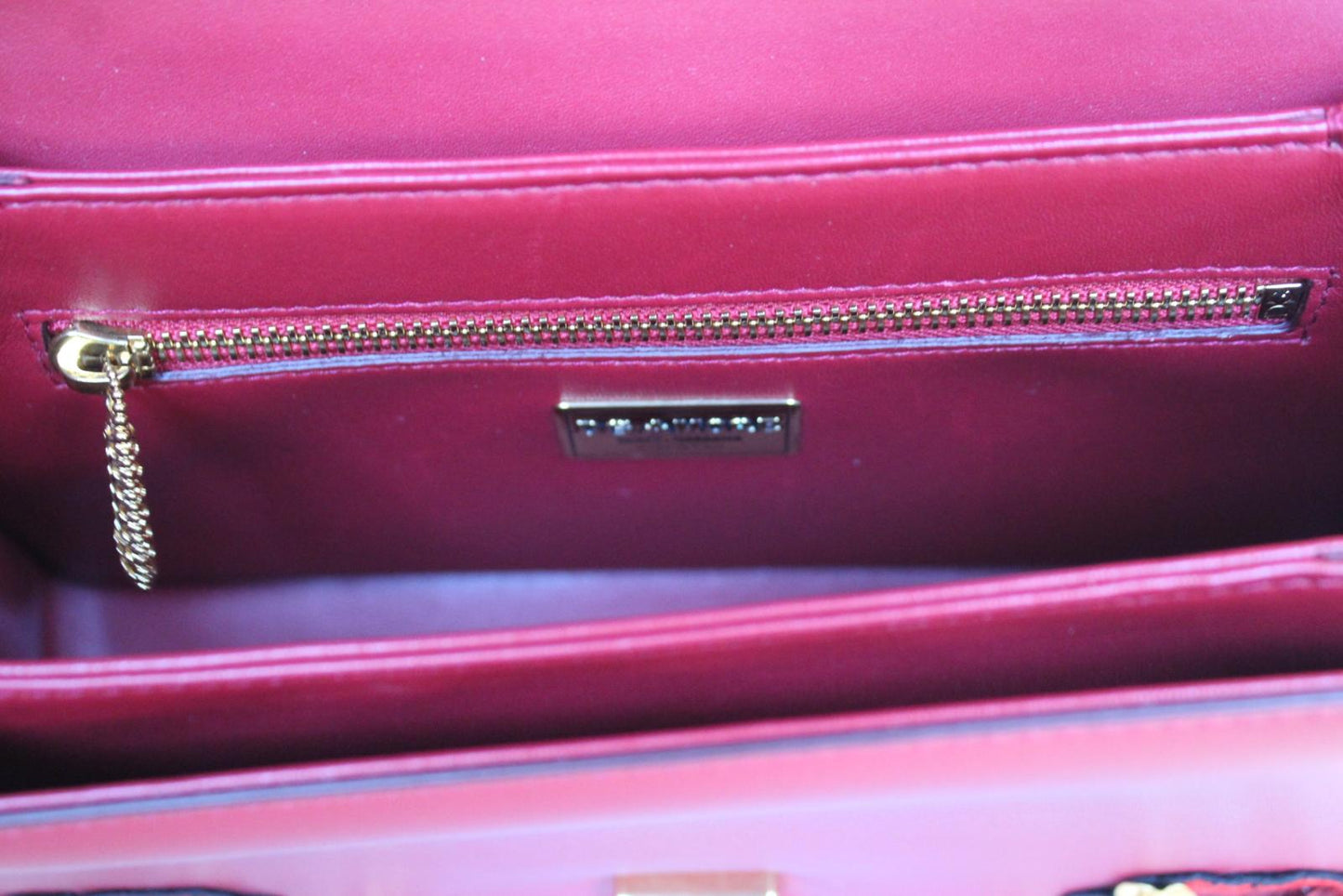 DOLCE & GABBANA Ladies DG Amore Red Leather Floral Jewel Embroidery Bag OS NEW