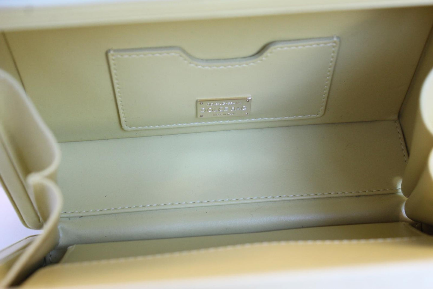 DOLCE & GABBANA Ladies Yellow Satin Crystal Embellished Dolce Box Bag OS NEW