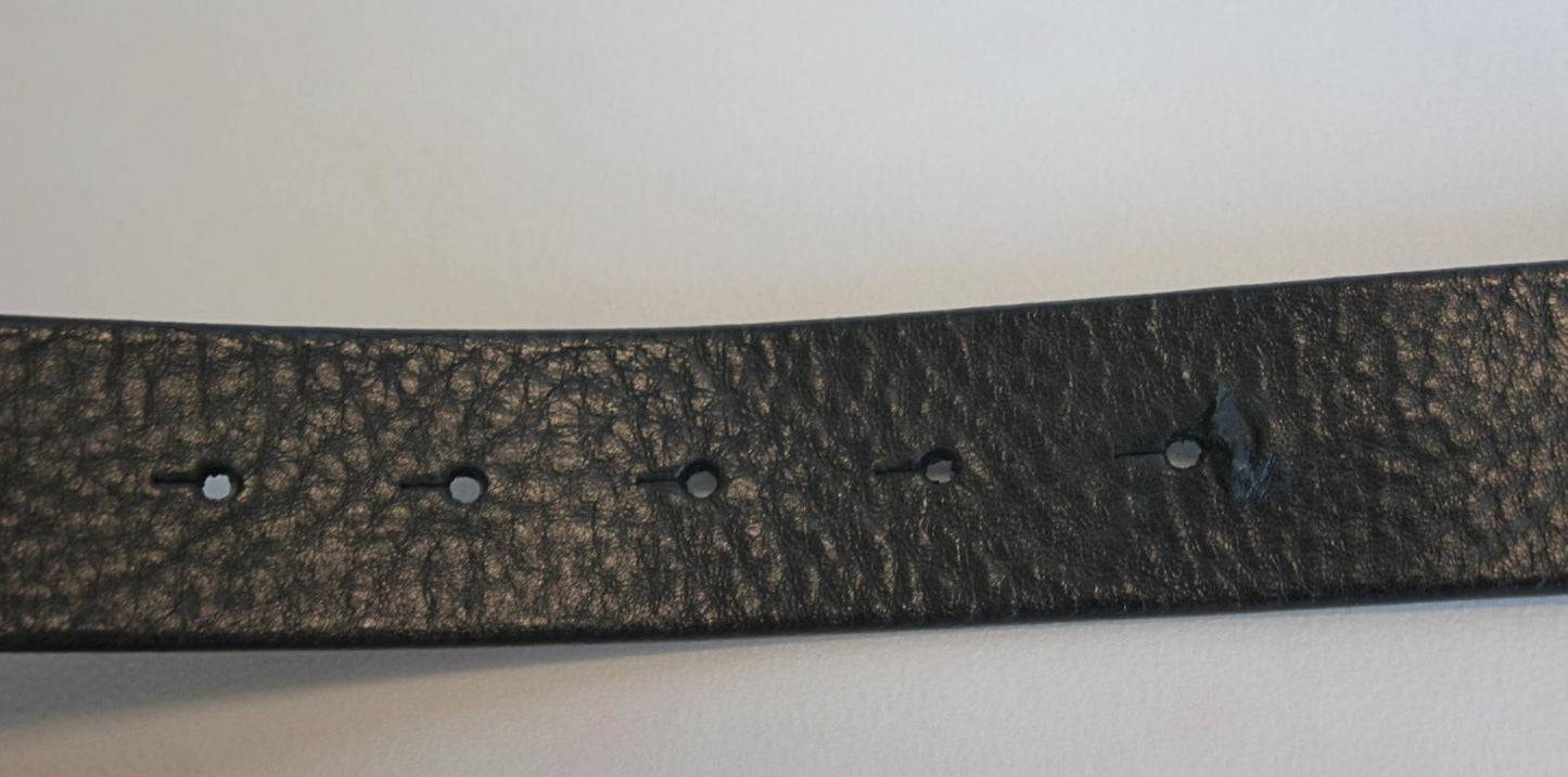 DOLCE & GABBANA Men's BC4247 Black Grain Leather Logo Buckle Belt 85cm 34" NEW