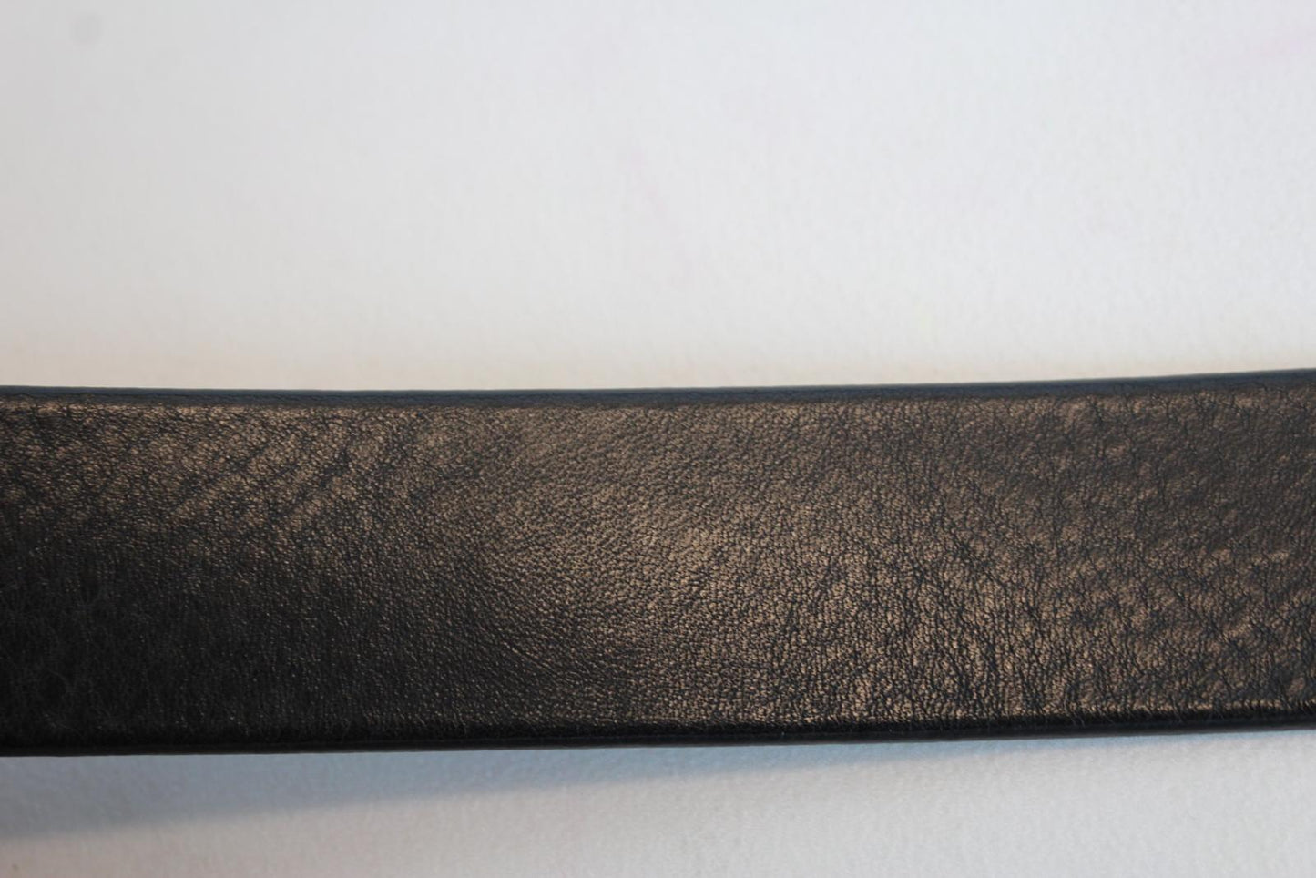 DOLCE & GABBANA Men's BC4247 Black Grain Leather Logo Buckle Belt 85cm 34" NEW