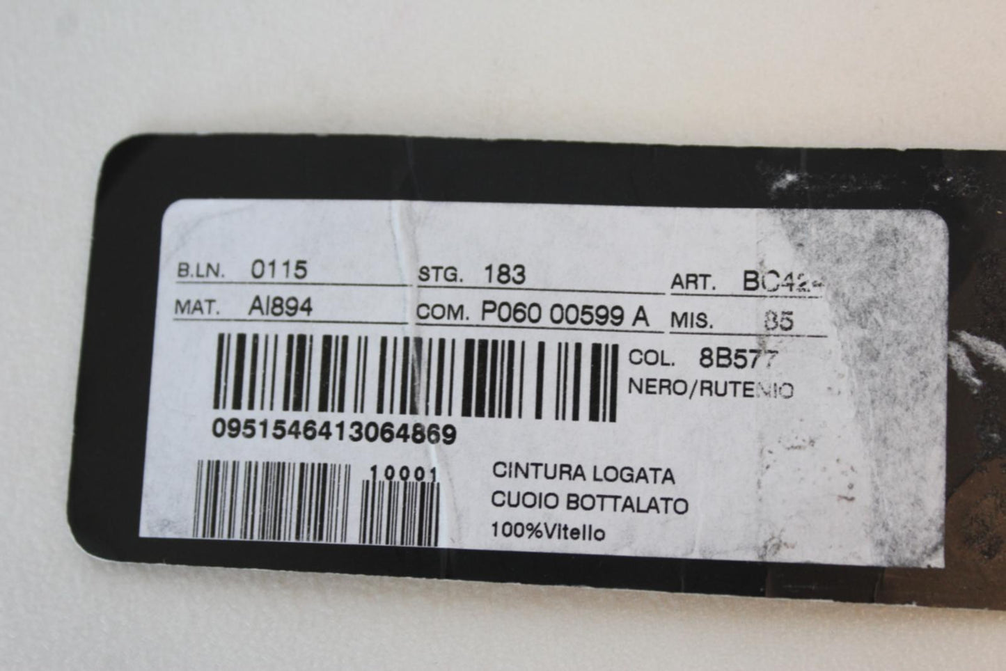 DOLCE & GABBANA Men's BC4247 Black Grain Leather Logo Buckle Belt 85cm 34" NEW