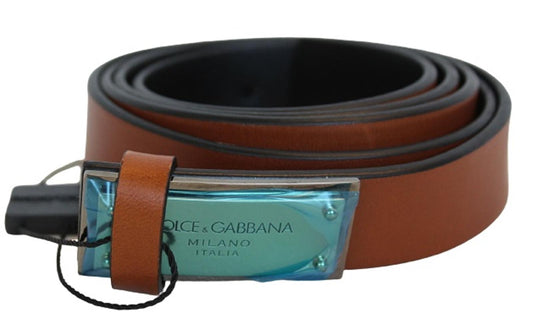 DOLCE & GABBANA Men's BC4591 A0278 Brown Leather Buckle Belt 105cm 42" NEW