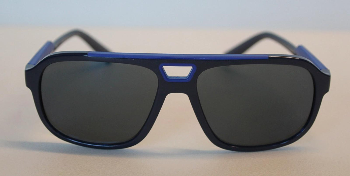 DOLCE & GABBANA Men's 6179 3294/25 Blue Frame Grey Lens Sunglasses 58-16-145 NEW