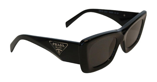 PRADA Ladies SPR 13Z 1AB-5SO Black Full Rim Rectangular Sunglasses 50-21-140 NEW