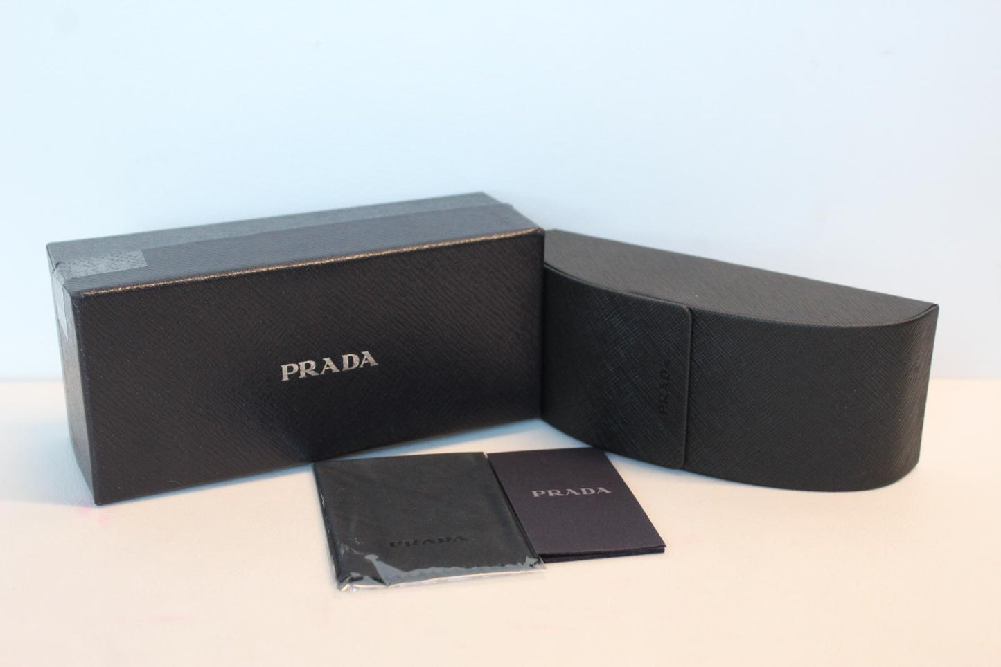 PRADA Men's SPR 01W 04L-4Q1 Clear Grey Sunglasses Rectangular 53-24-150 NEW