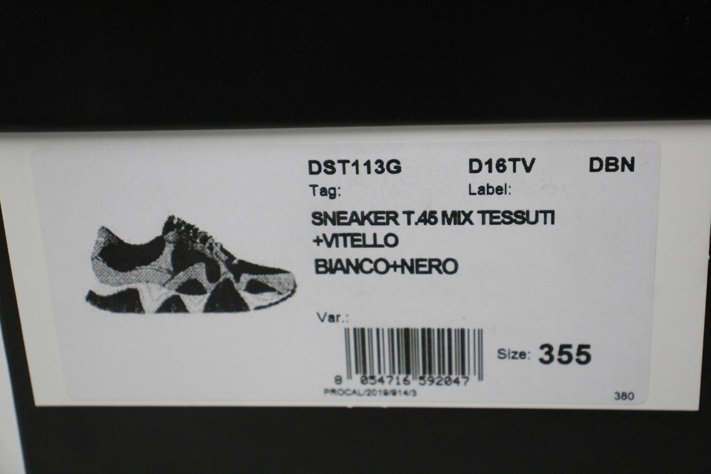 VERSACE Ladies Black & White Mesh Squalo Sneakers Trainers IT35.5 UK2.5 NEW
