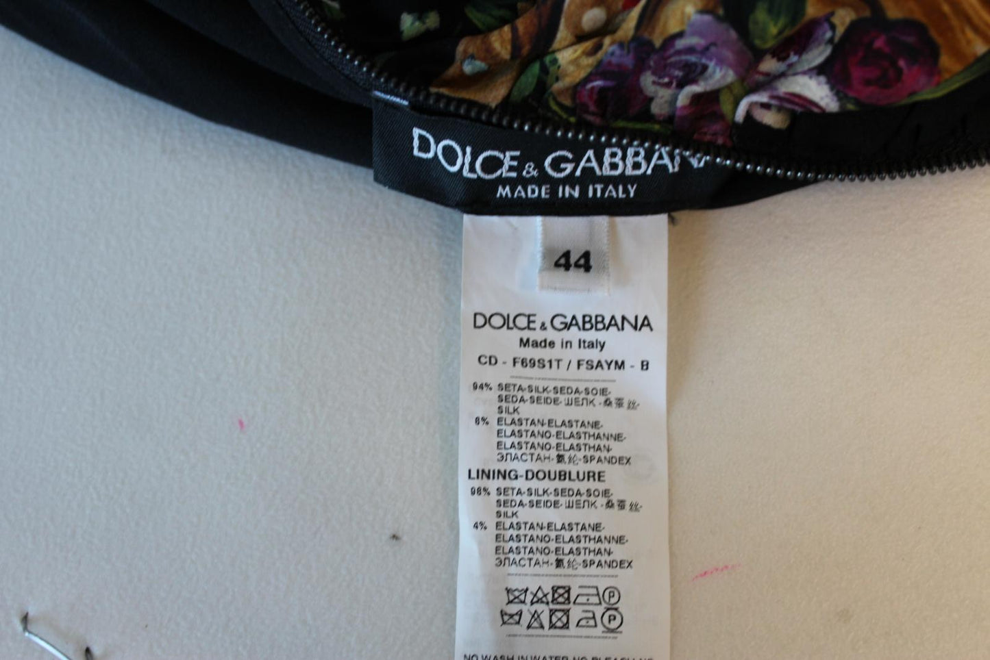 DOLCE & GABBANA Ladies Black Multi Heart Print One-Shoulder Dress IT44 UK12 NEW