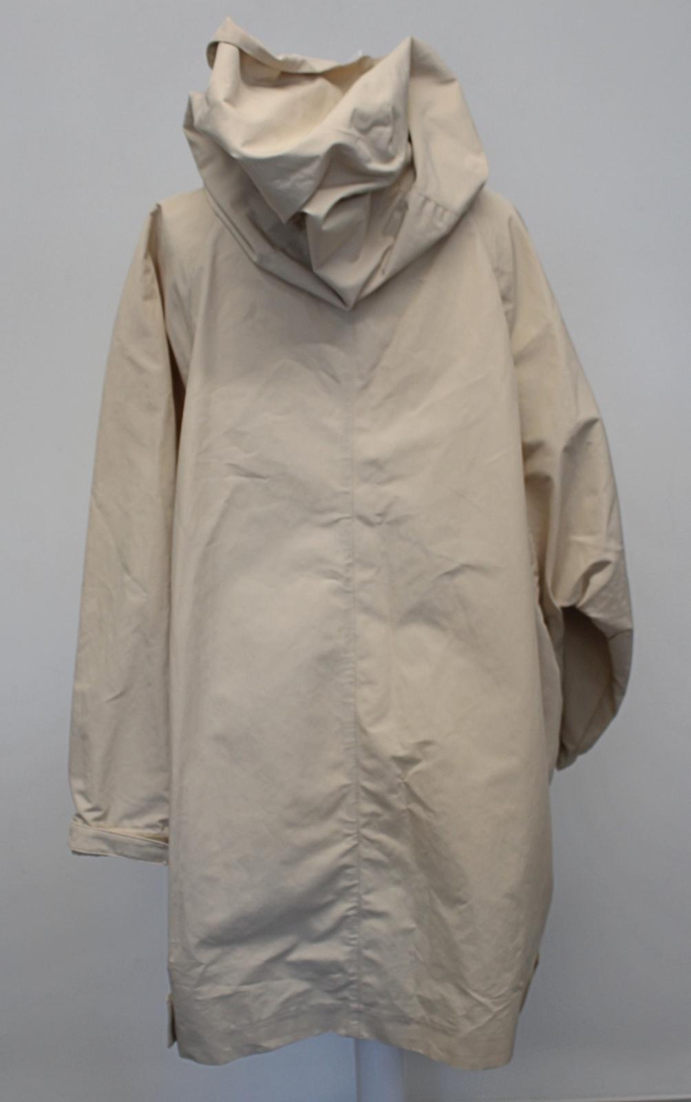 PRADA Ladies Neutral Beige Single-Breasted Hooded Oversized Coat IT42 UK10 NEW