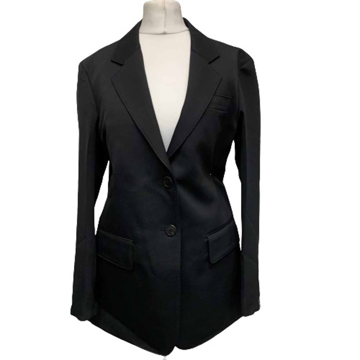 PRADA Black Ladies Long Sleeve Collared Basic Jacket Jacket Size UK 8 NEW