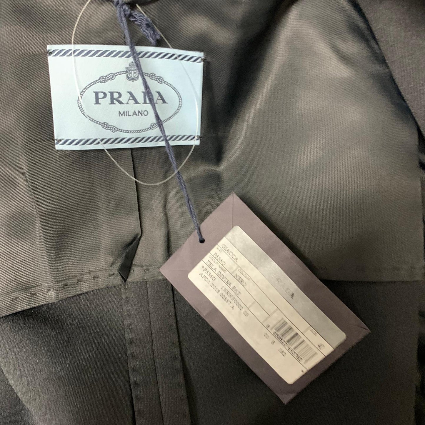 PRADA Black Ladies Long Sleeve Collared Basic Jacket Jacket Size UK 8 NEW