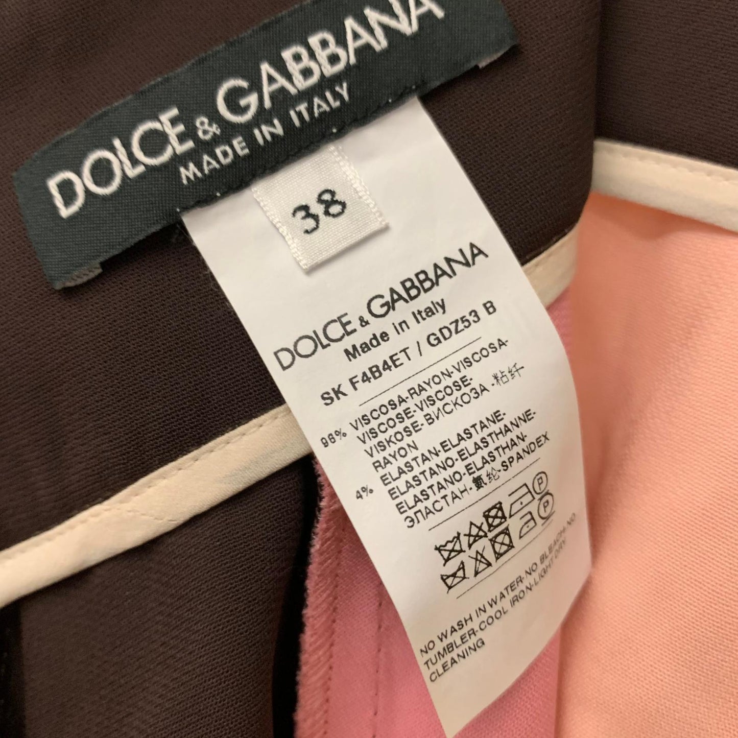 DOLCE & GABBANA Pink Brown Block Colour Stripe Ladies A-Line Skirt UK 6 NEW