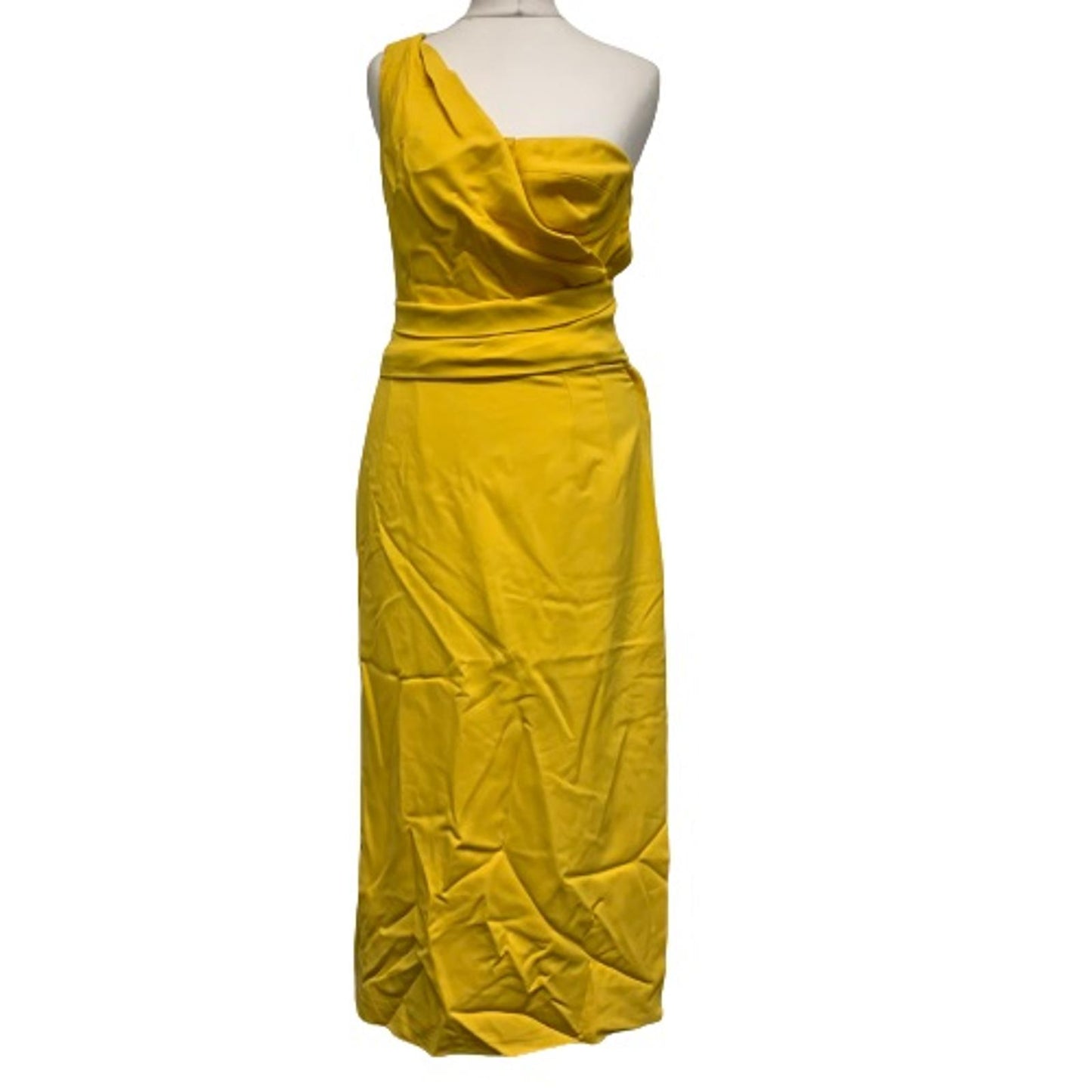 DOLCE & GABBANA Yellow Ladies Sleeveless One Shoulder Dress Size UK 6 NEW