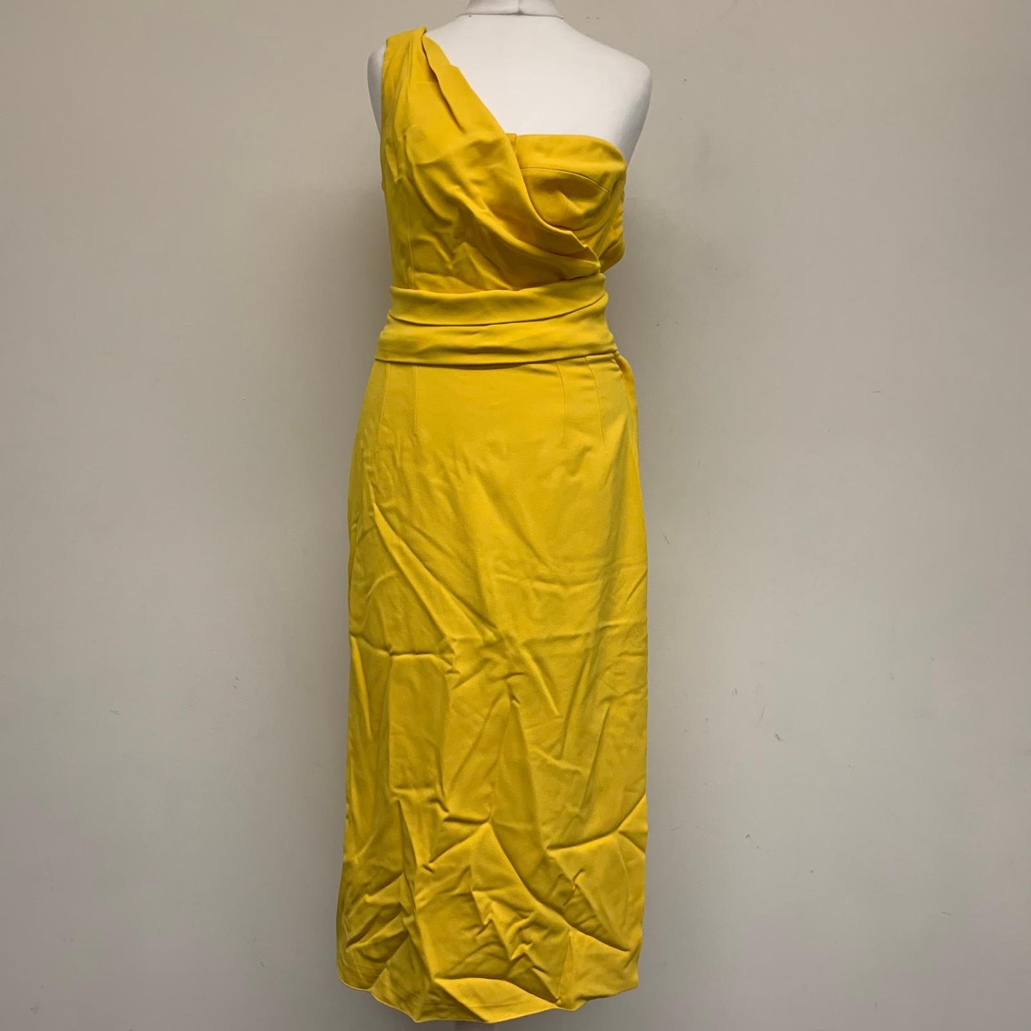 DOLCE & GABBANA Yellow Ladies Sleeveless One Shoulder Dress Size UK 6 NEW