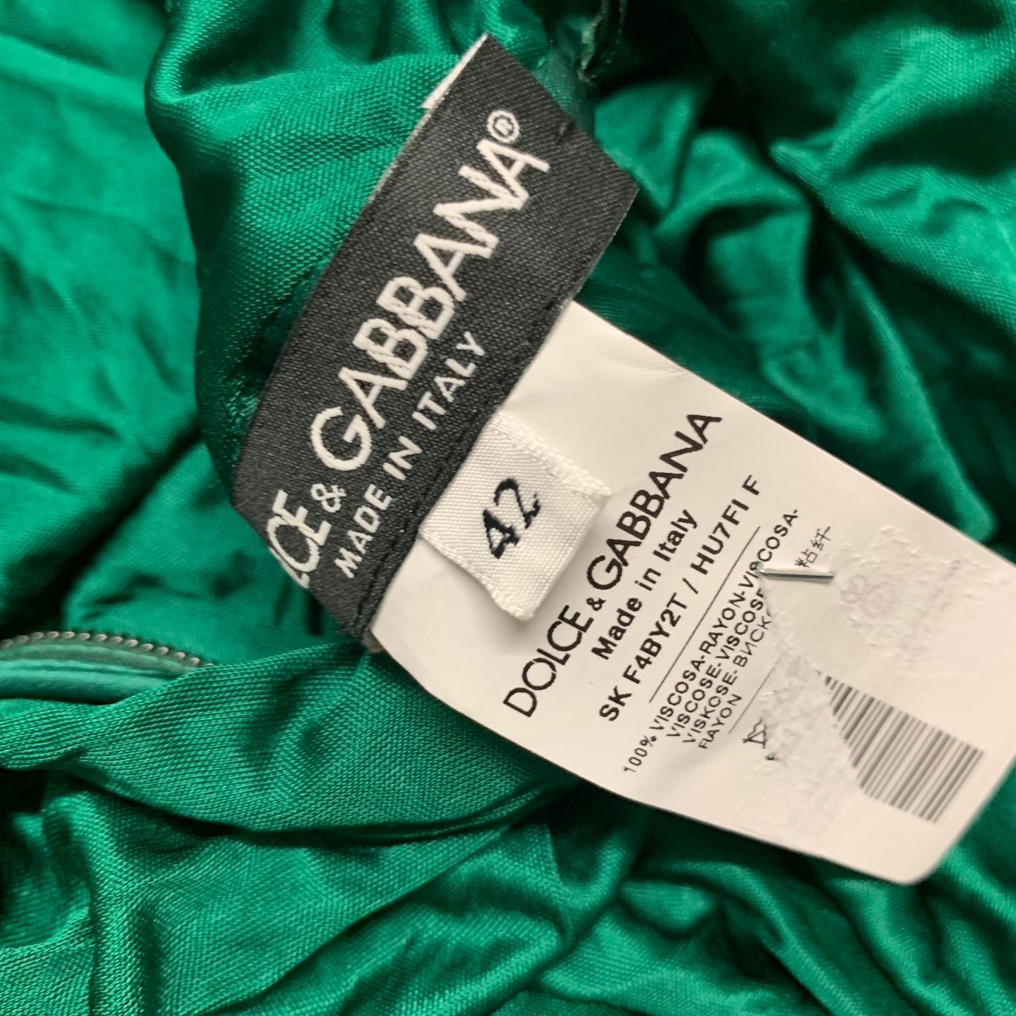 DOLCE & GABBANA Green Emerald Ladies Boho Peasant Skirt Size UK 10 NEW