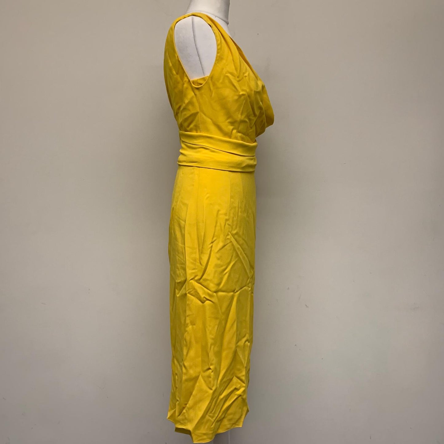 DOLCE & GABBANA Yellow Ladies Sleeveless One Shoulder Dress Size UK 10 NEW