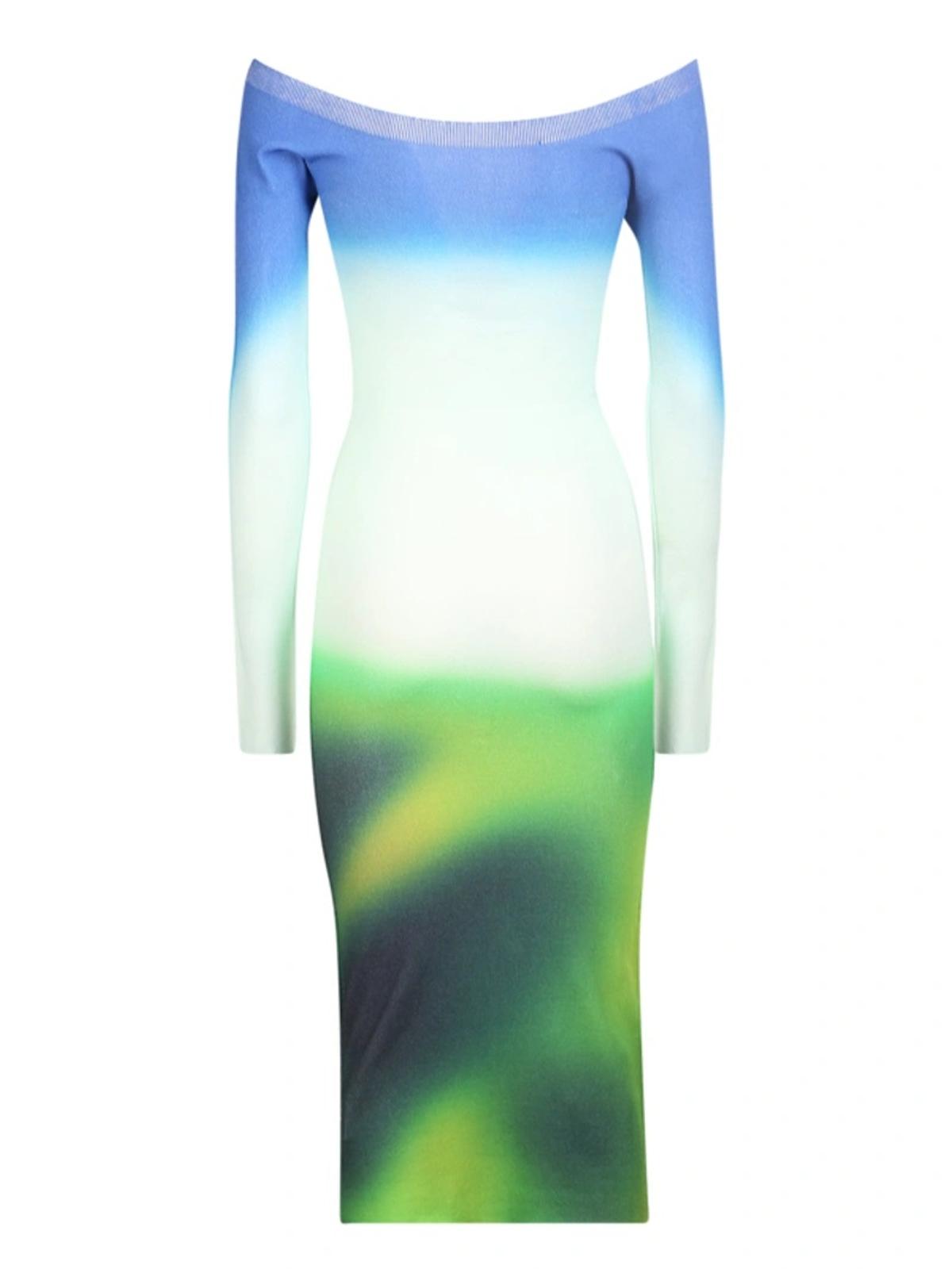OFF-WHITE Ladies Multicoloured Blurred Seamless Pencil Dress EU40 UK8 NEW