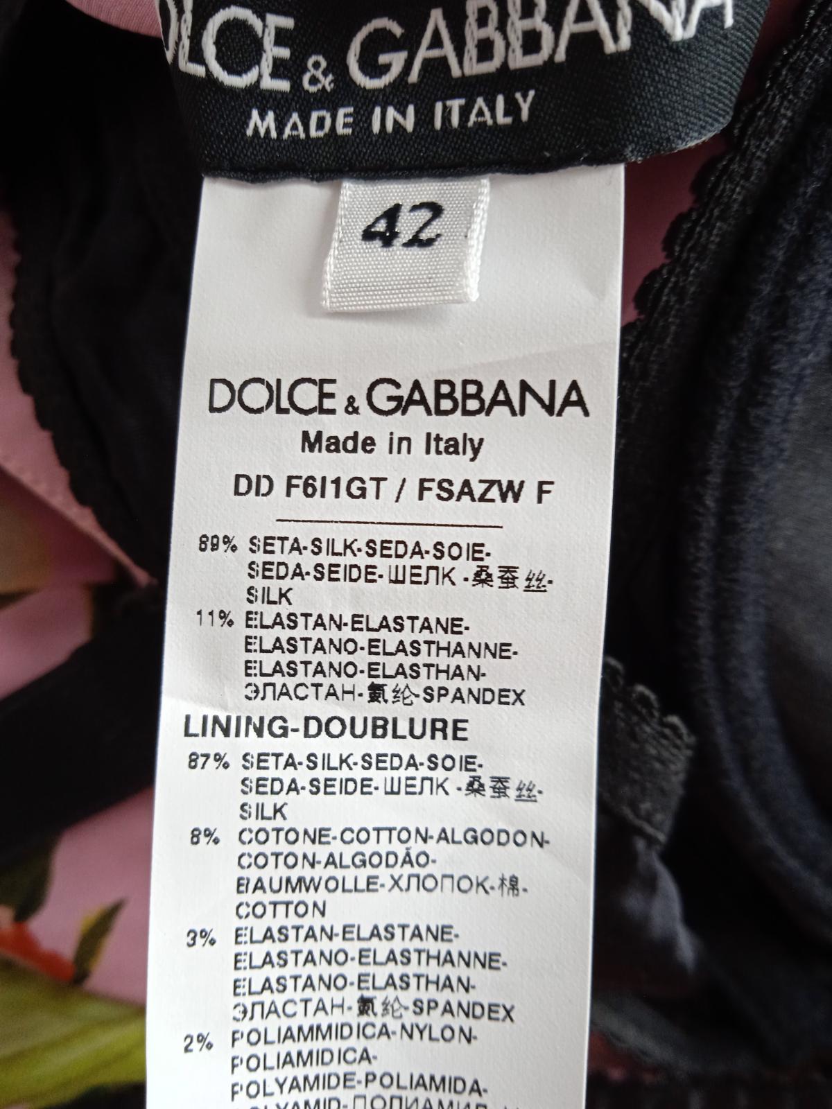 DOLCE & GABBANA Ladies Pink Silk Blend Geranium Print Mini Dress EU42 UK10 NEW
