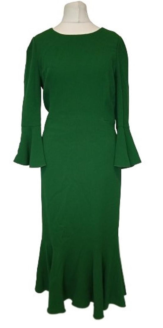 DOLCE & GABBANA Ladies Emerald Green Long Sleeve Shift Dress Size EU42 UK10 NEW