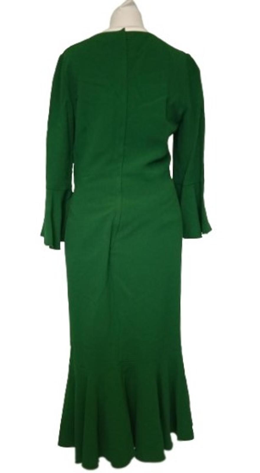 DOLCE & GABBANA Ladies Emerald Green Long Sleeve Shift Dress Size EU42 UK10 NEW