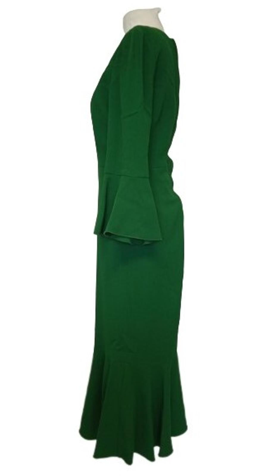 DOLCE & GABBANA Ladies Emerald Green Long Sleeve Shift Dress Size EU42 UK10 NEW