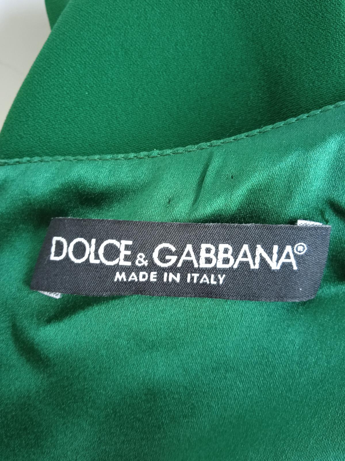 DOLCE & GABBANA Ladies Emerald Green Long Sleeve Shift Dress Size EU42 UK10 NEW