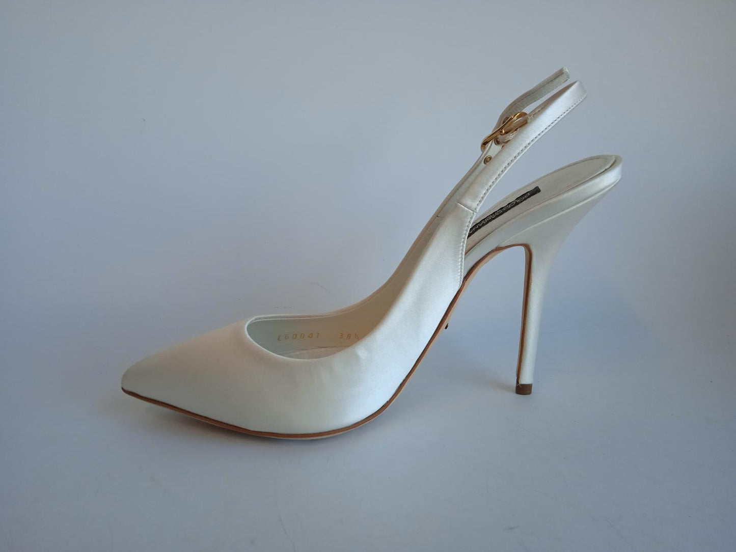 DOLCE & GABBANA Ladies White Pointed Toe Slingback Pump Shoes EU38.5 UK5.5 NEW