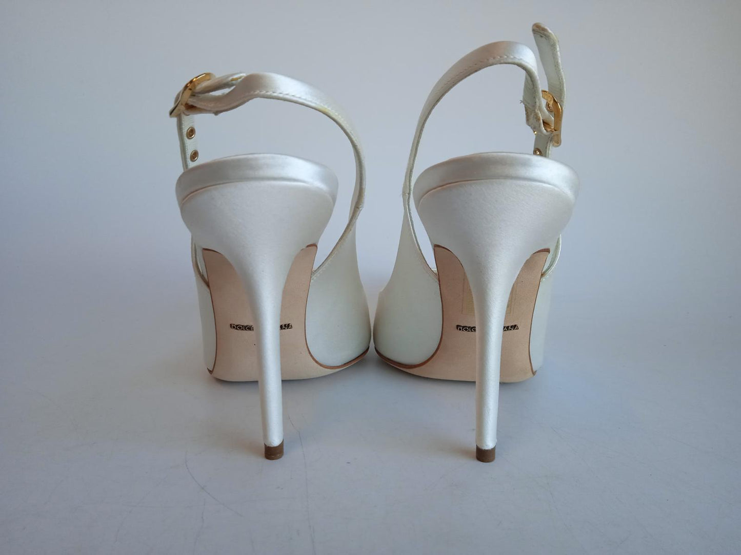 DOLCE & GABBANA Ladies White Pointed Toe Slingback Pump Shoes EU38.5 UK5.5 NEW
