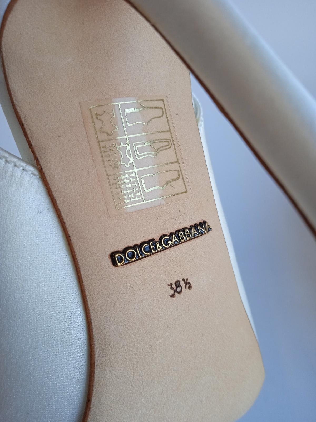 DOLCE & GABBANA Ladies White Pointed Toe Slingback Pump Shoes EU38.5 UK5.5 NEW