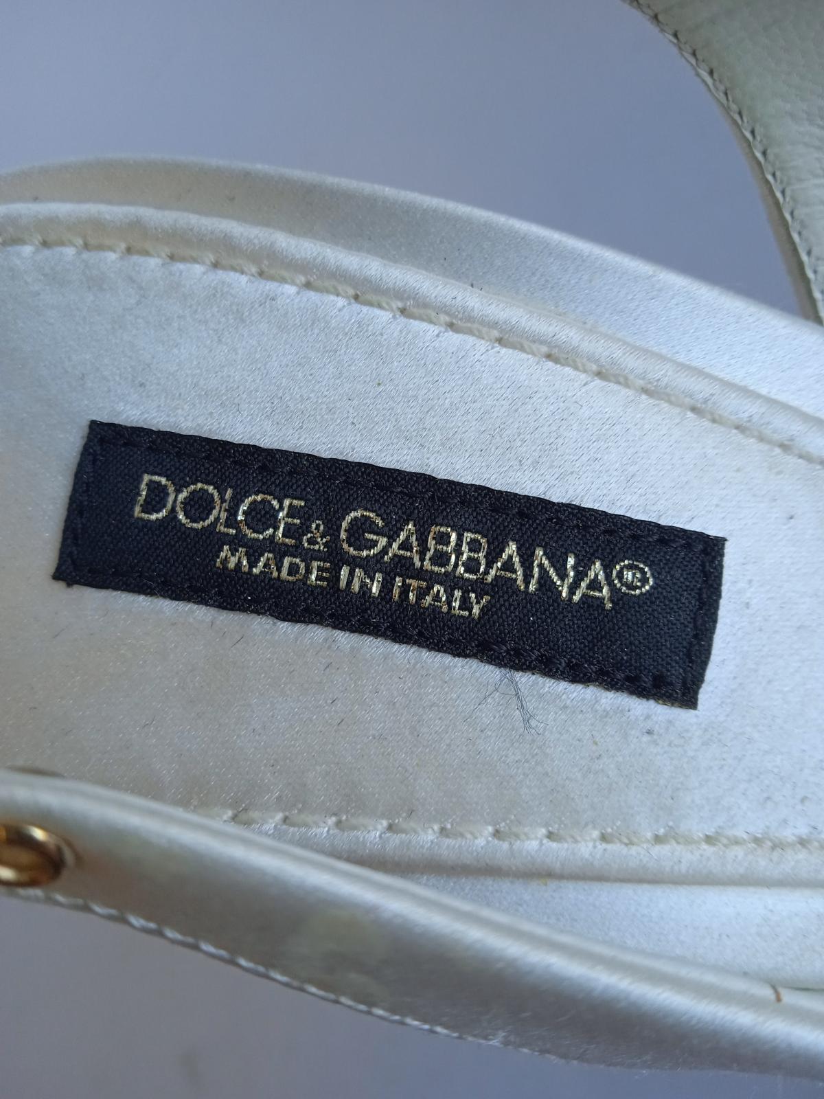 DOLCE & GABBANA Ladies White Pointed Toe Slingback Pump Shoes EU38.5 UK5.5 NEW