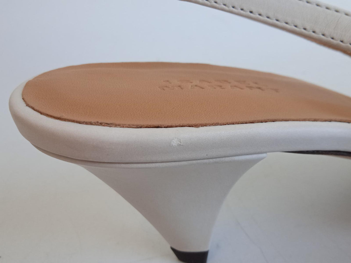 ISABEL MARANT Ladies White Metal Toecap Elina Slingback Pumps EU41 UK8 NEW