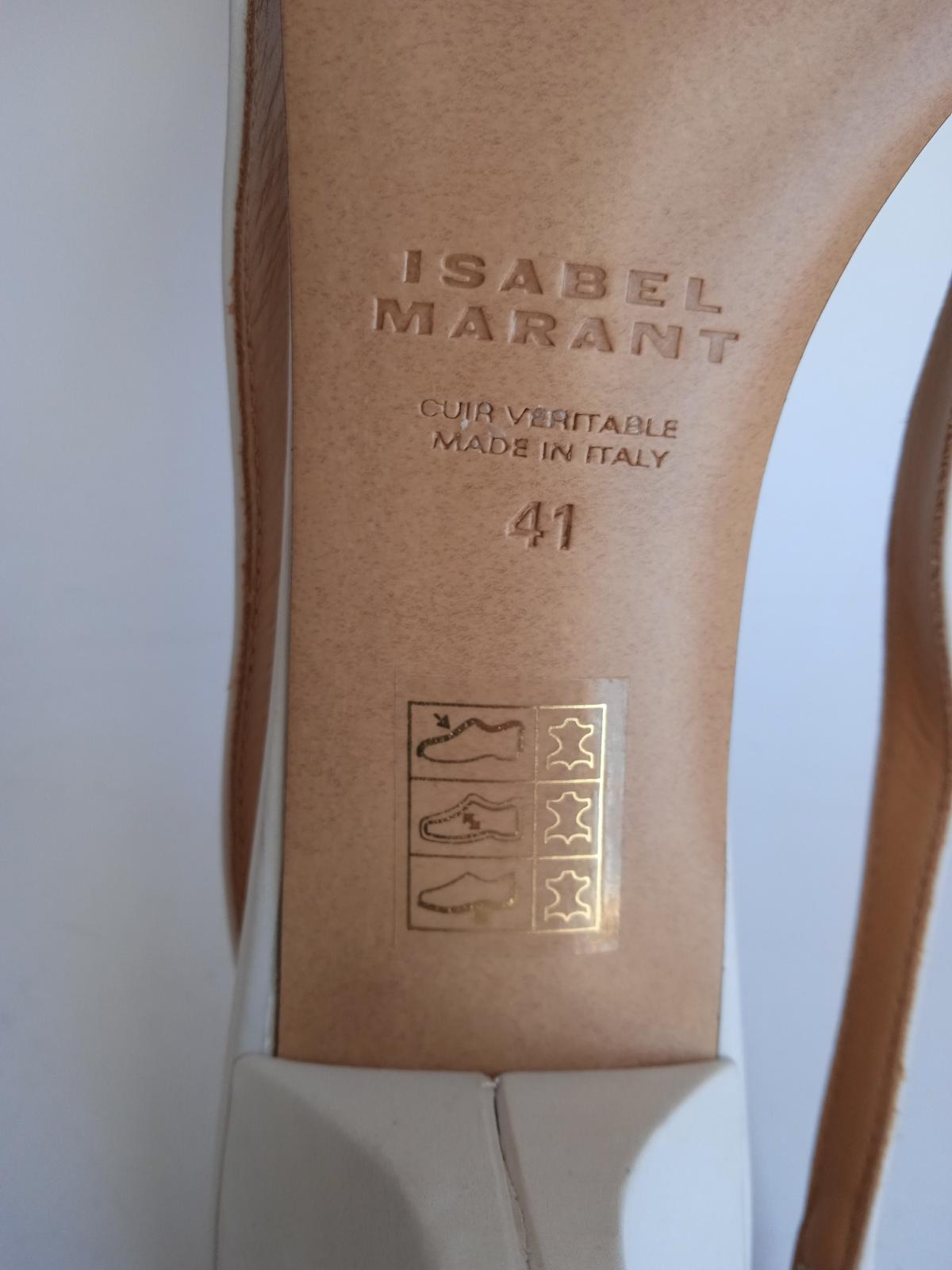 ISABEL MARANT Ladies White Metal Toecap Elina Slingback Pumps EU41 UK8 NEW