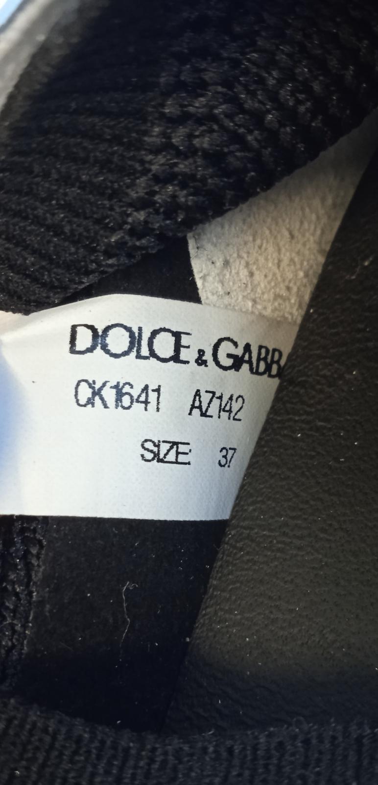 DOLCE & GABBANA Ladies Black Low-Top Crystal Embellished Trainers EU37 UK4 NEW