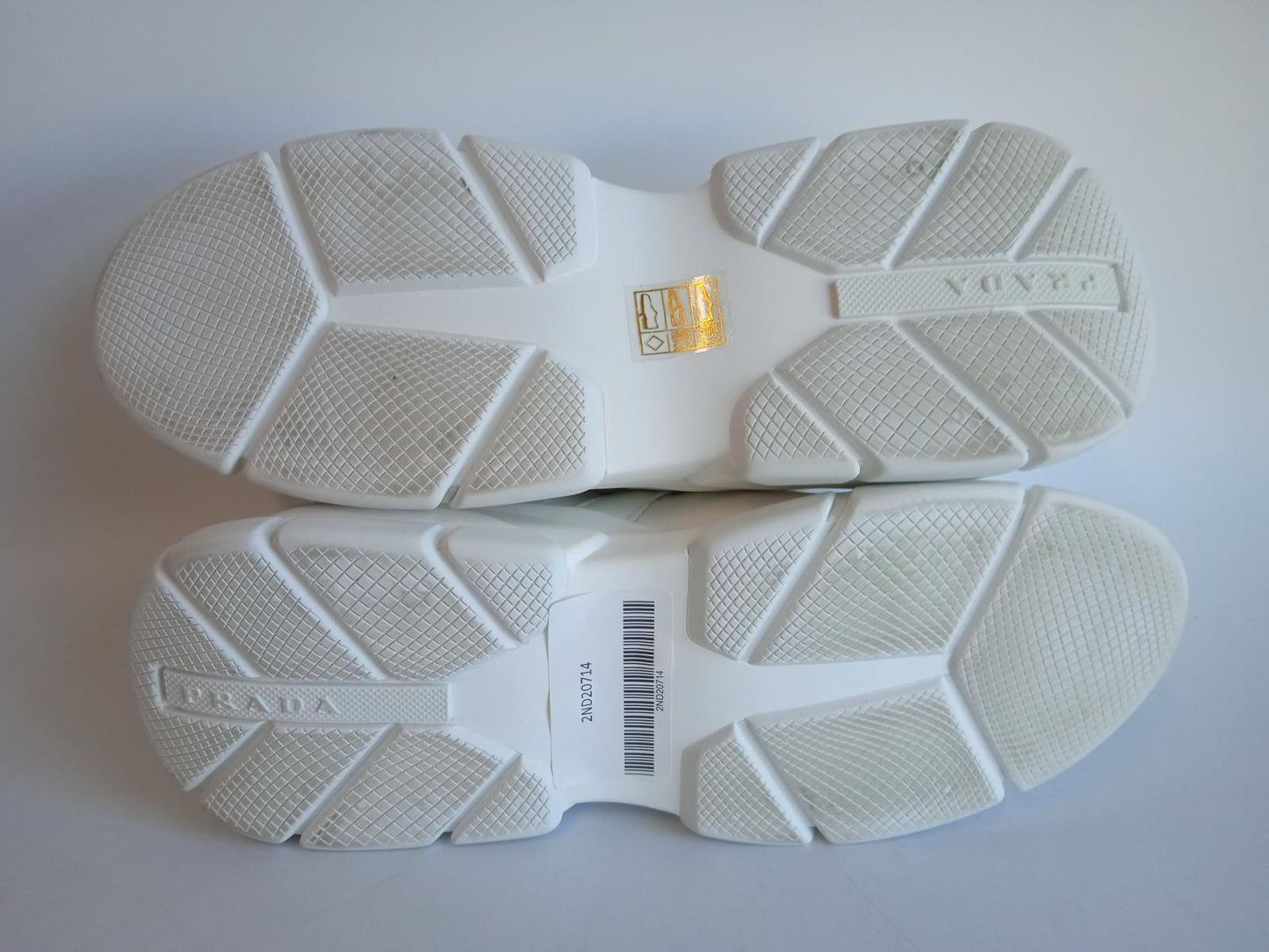 PRADA Ladies White Knitted Fabric XY Logo Sock Low-Top Trainers EU38 UK5 NEW