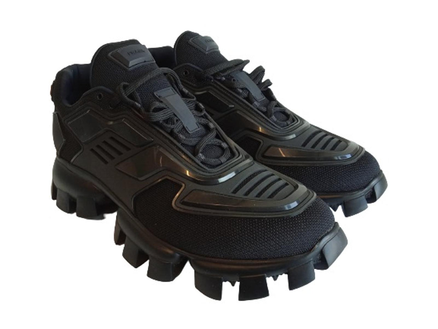 PRADA Men's Black Knitted Technical Fabric Cloudburst Thunder Trainers UK14 NEW