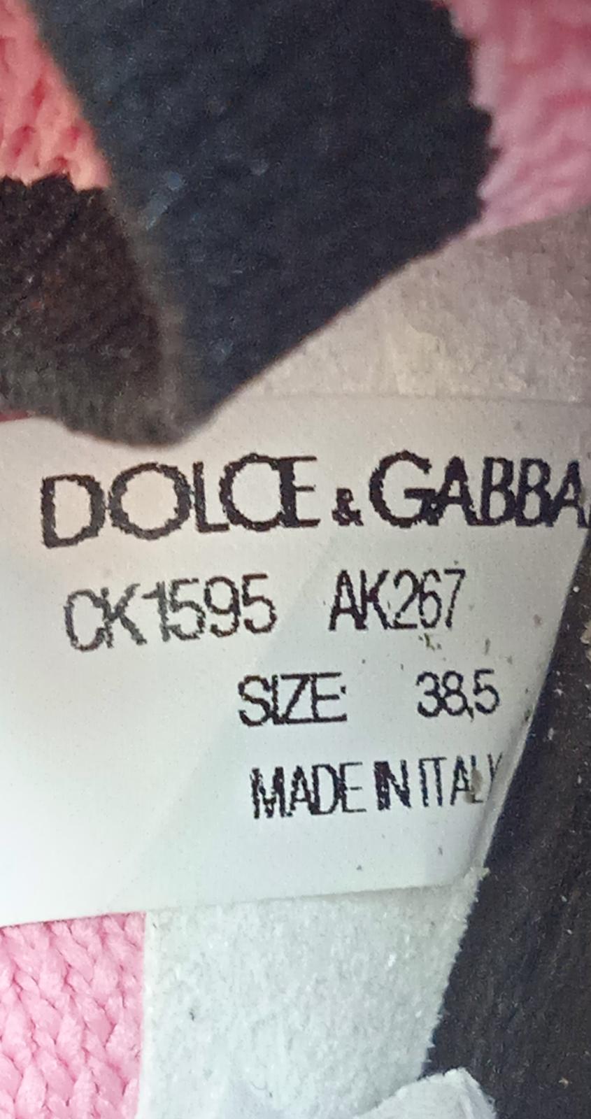 DOLCE & GABBANA Ladies Pink Knitted Slip-On Sorrento Trainers EU38.5 UK5.5 NEW