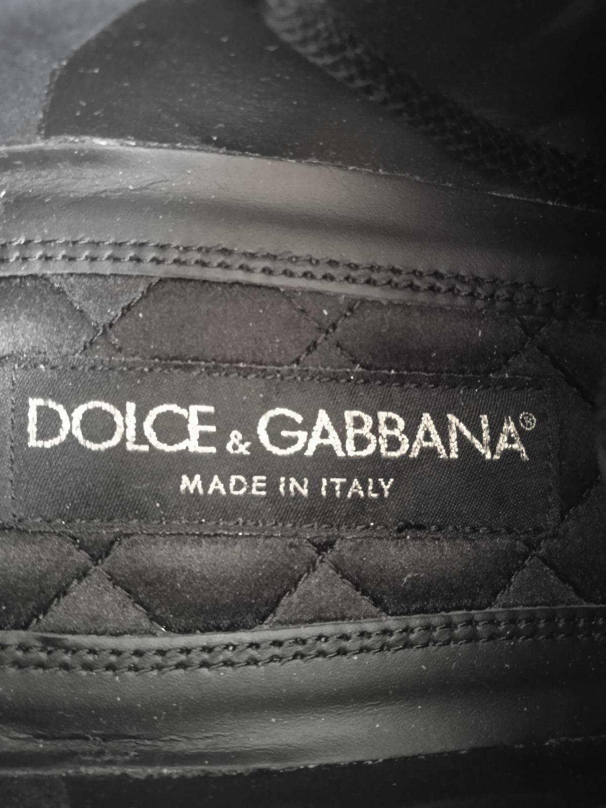 DOLCE & GABBANA Men's Black Leather & Textile Lace-Up Brogue Shoes UK6 NEW