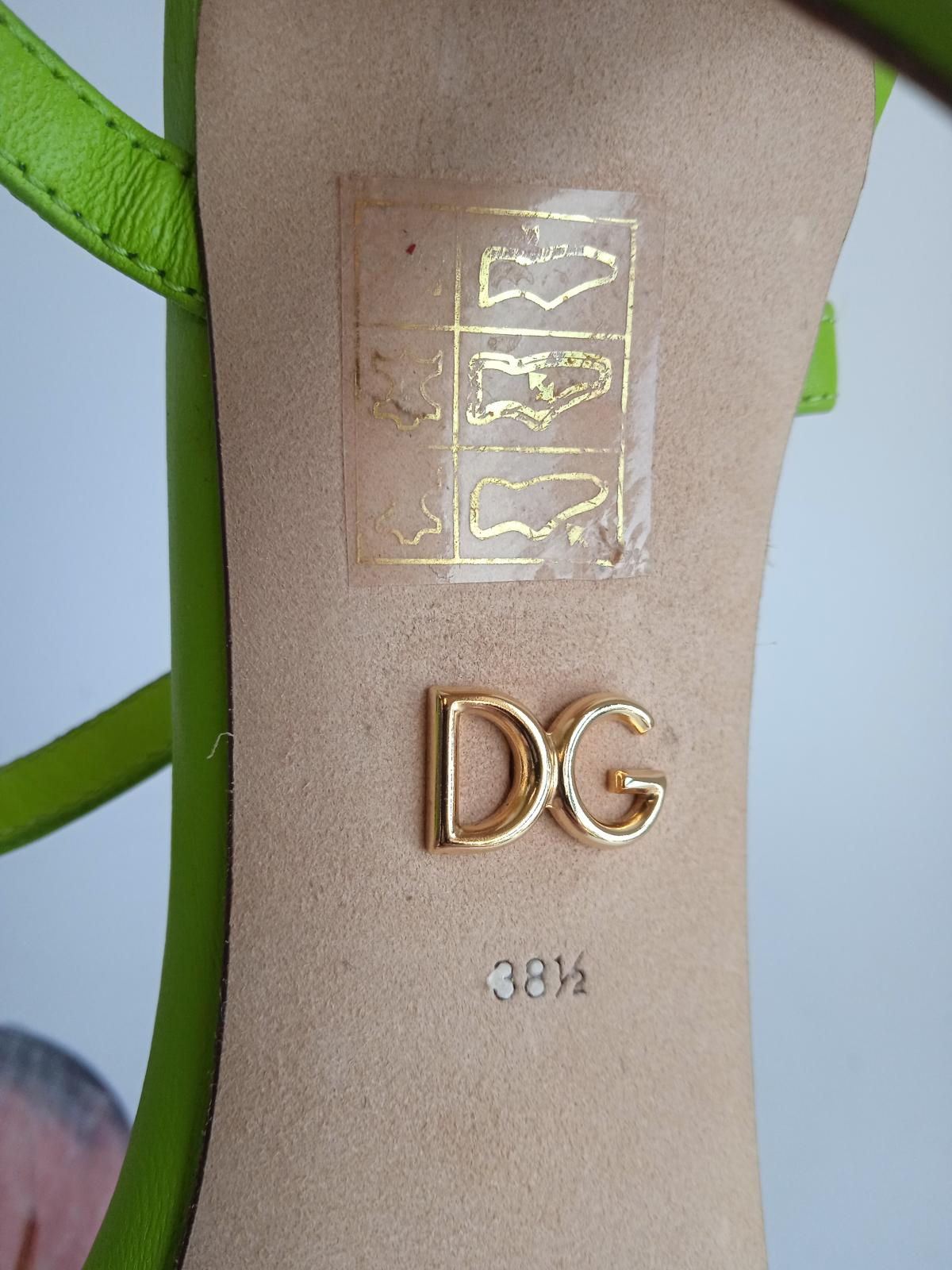 DOLCE & GABBANA Ladies Green Leather Butterfly Applique Sandals EU38.5 UK5.5 NEW
