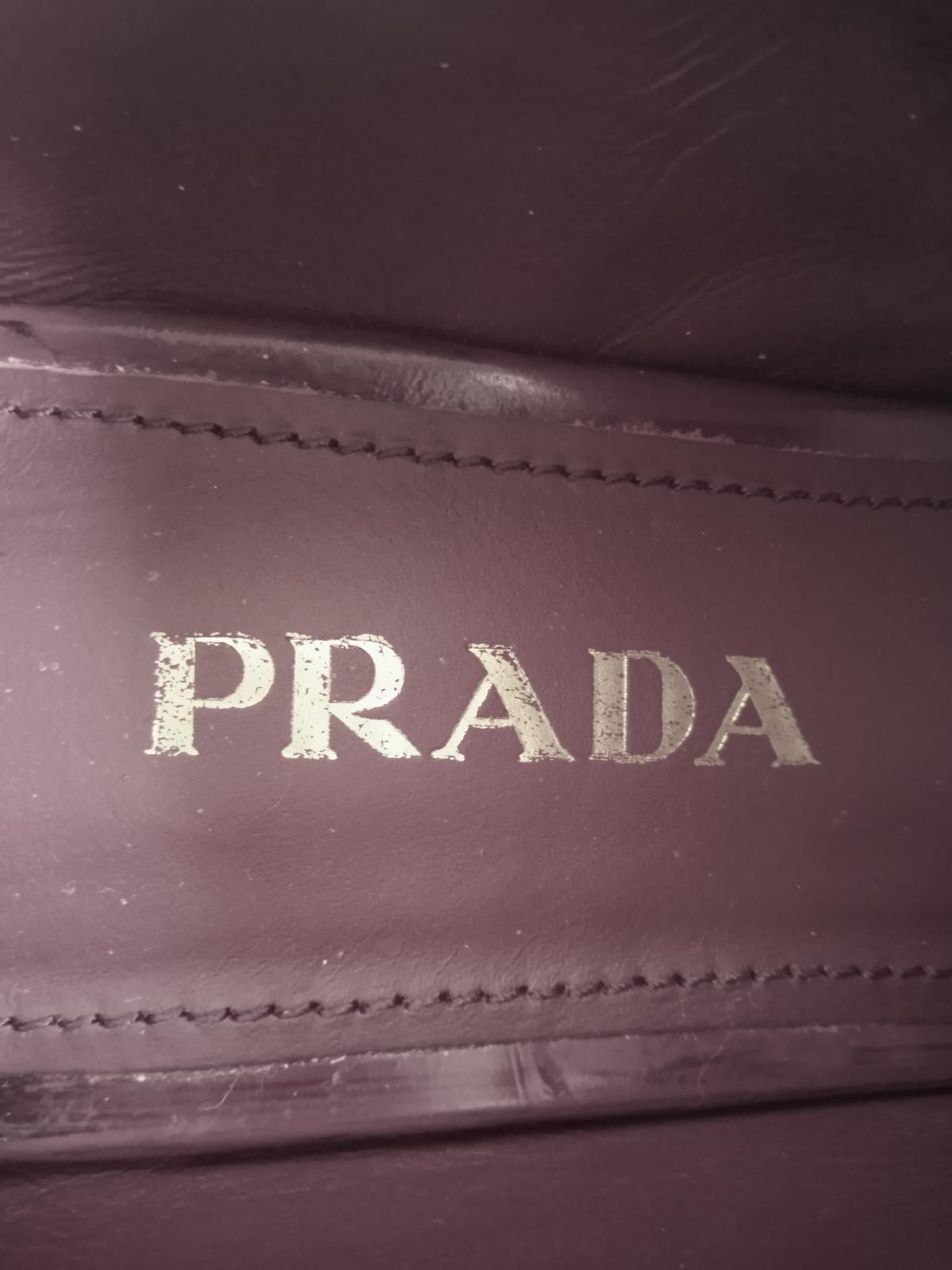 PRADA Ladies Dark Red Leather Platform Derby Brogue Shoes EU37.5 UK4.5 NEW
