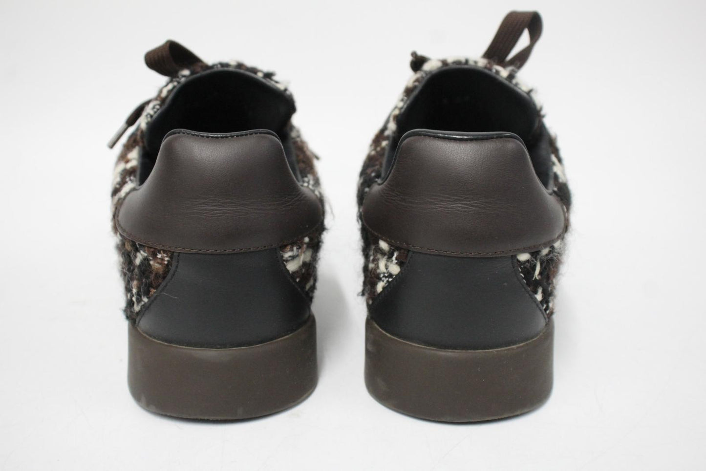 DOLCE & GABBANA Ladies Brown Portofino Tweed Sneakers Trainers EU38 UK5 NEW