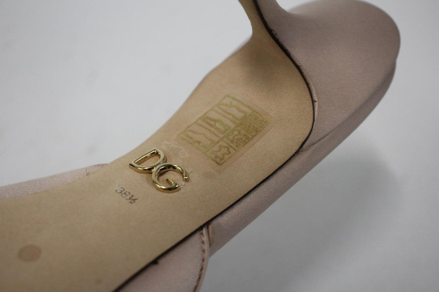DOLCE & GABBANA Ladies Pink Satin Feather Trim Keira Mules EU38.5 UK5.5 NEW