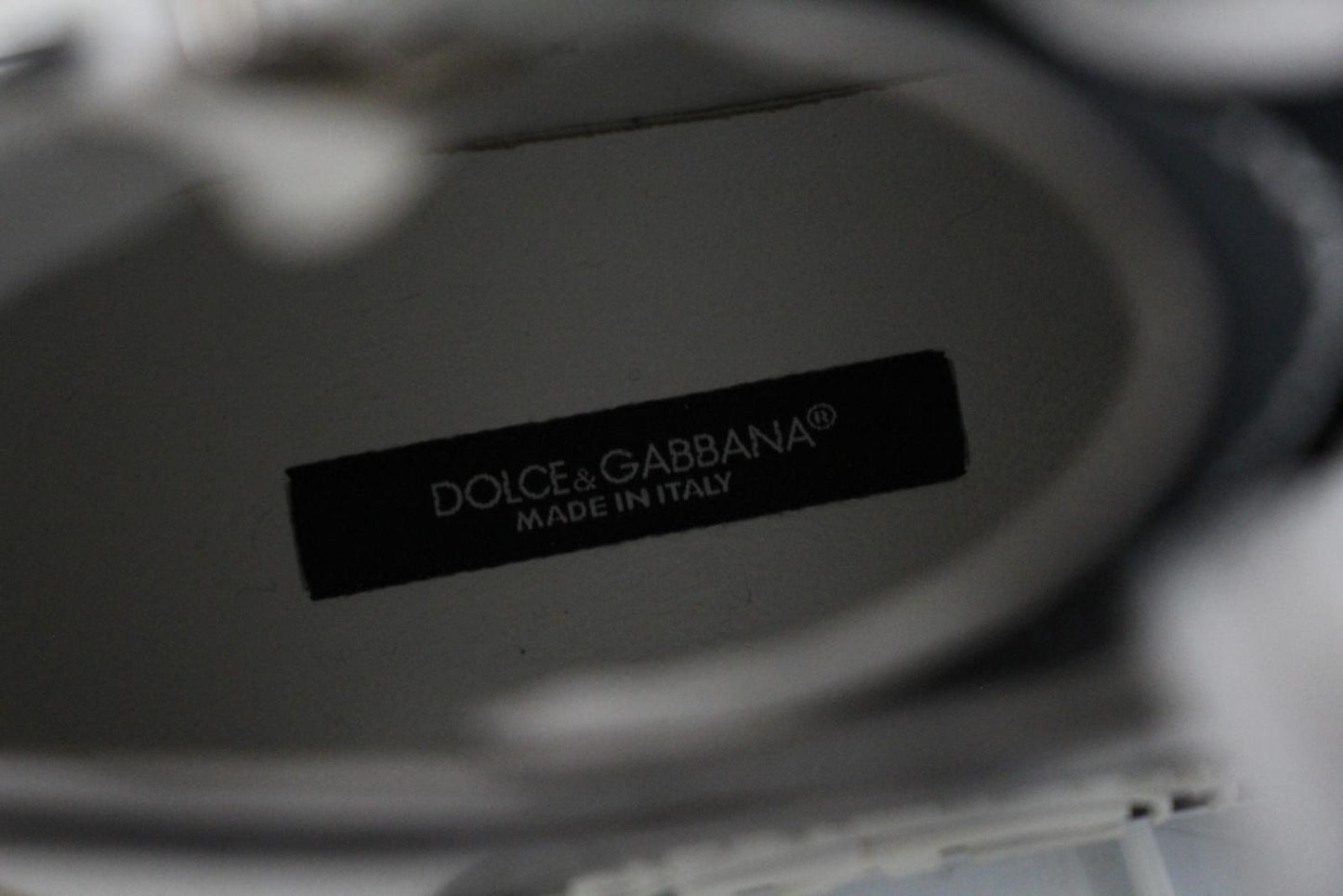 DOLCE & GABBANA White Cotton & Leather Portofino Light Sneakers EU39 UK6 NEW