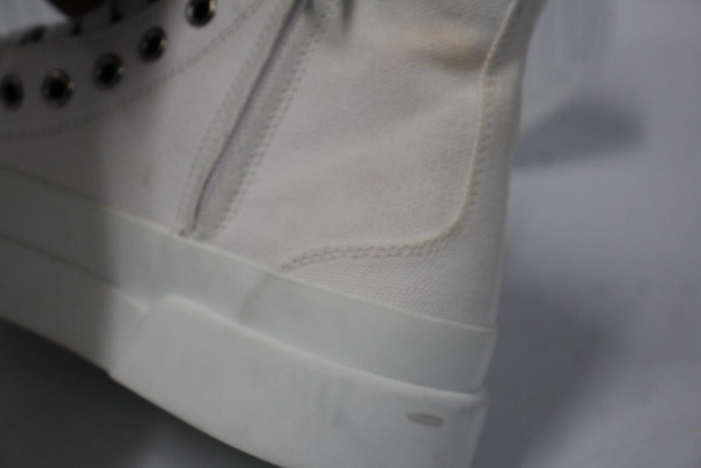 DOLCE & GABBANA White Cotton & Leather Portofino Light Sneakers EU39 UK6 NEW