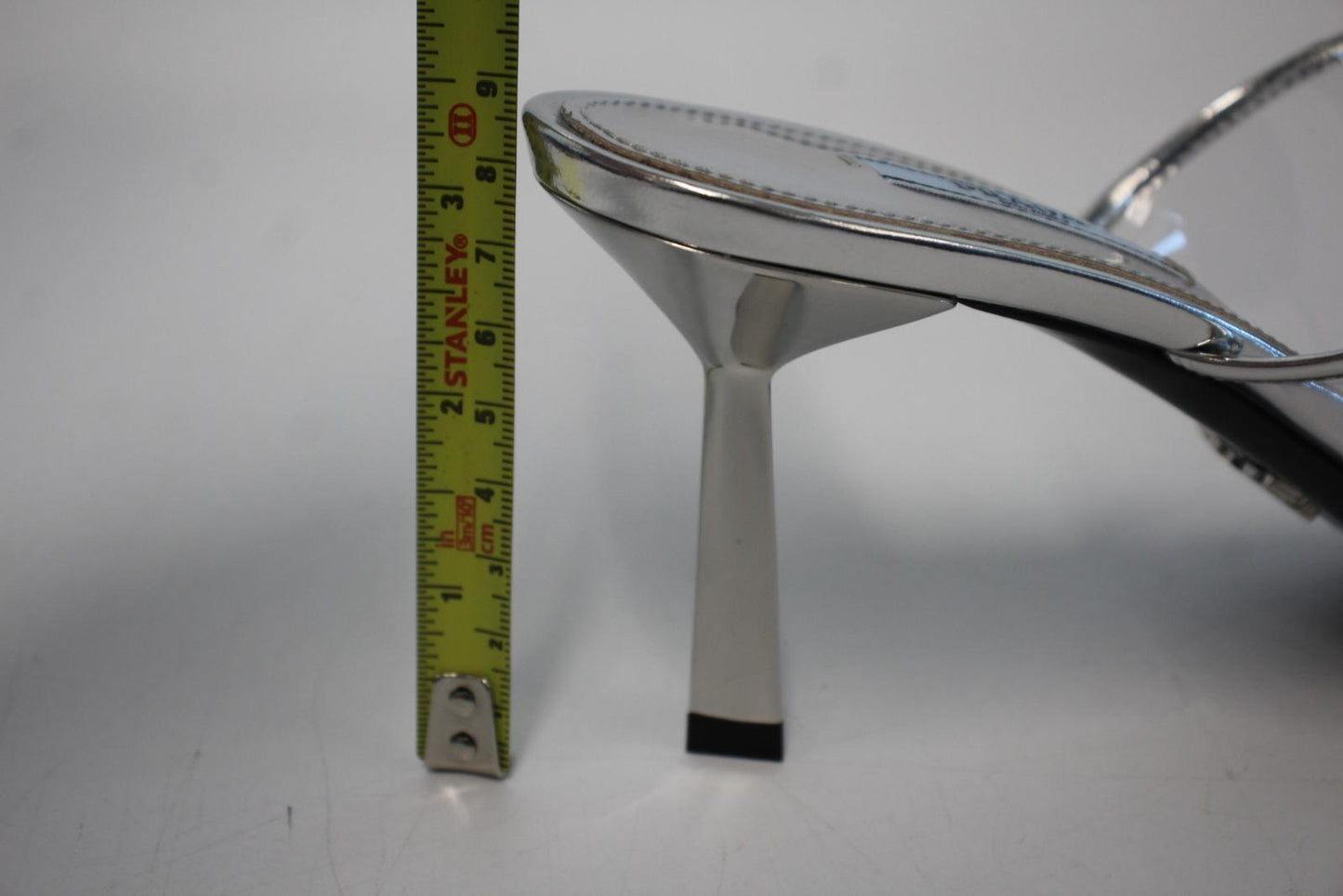 PRADA Ladies Silver Patent Leather Clear PVC Mule Sandals EU39.5 UK6.5 NEW
